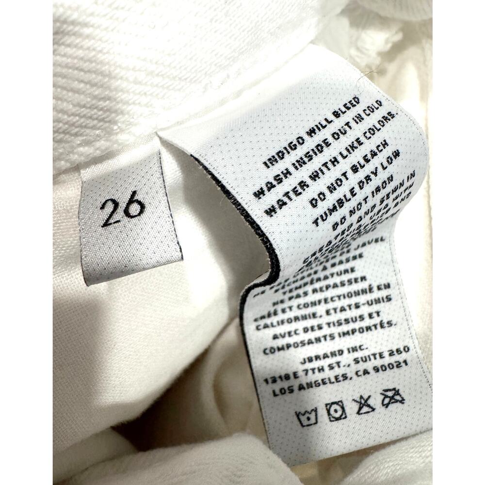J. BRAND White Cut Off White Denim Bermuda Shorts Raw Hem Size 26 - Picture 4 of 4